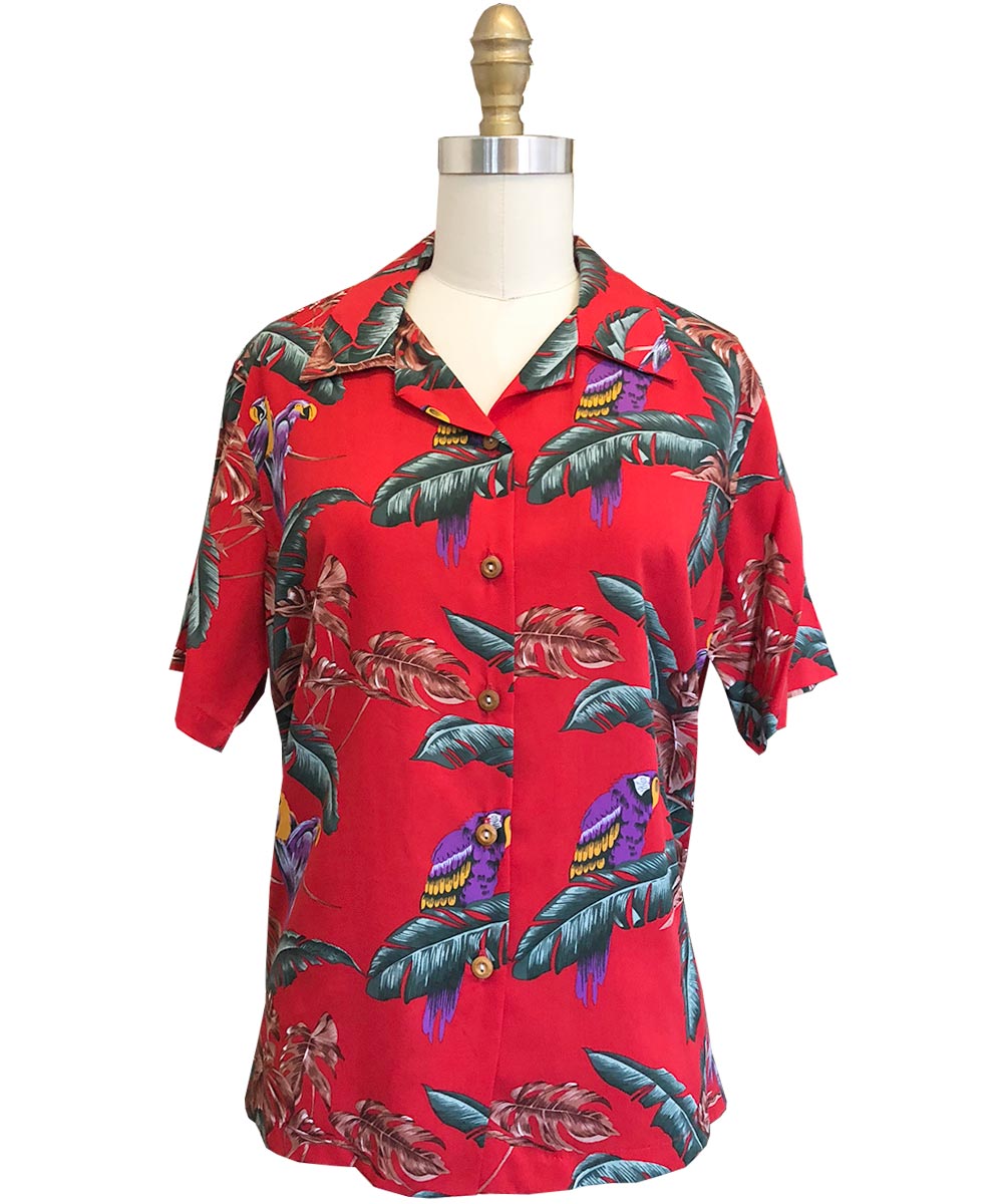 Paradise Found | Jungle Bird Shirt Red Red Med