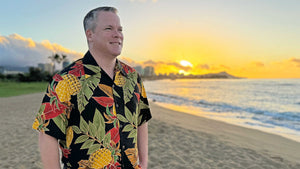 Retro Pineapple Midnight Aloha Shirt by Diamond Head Sportswear