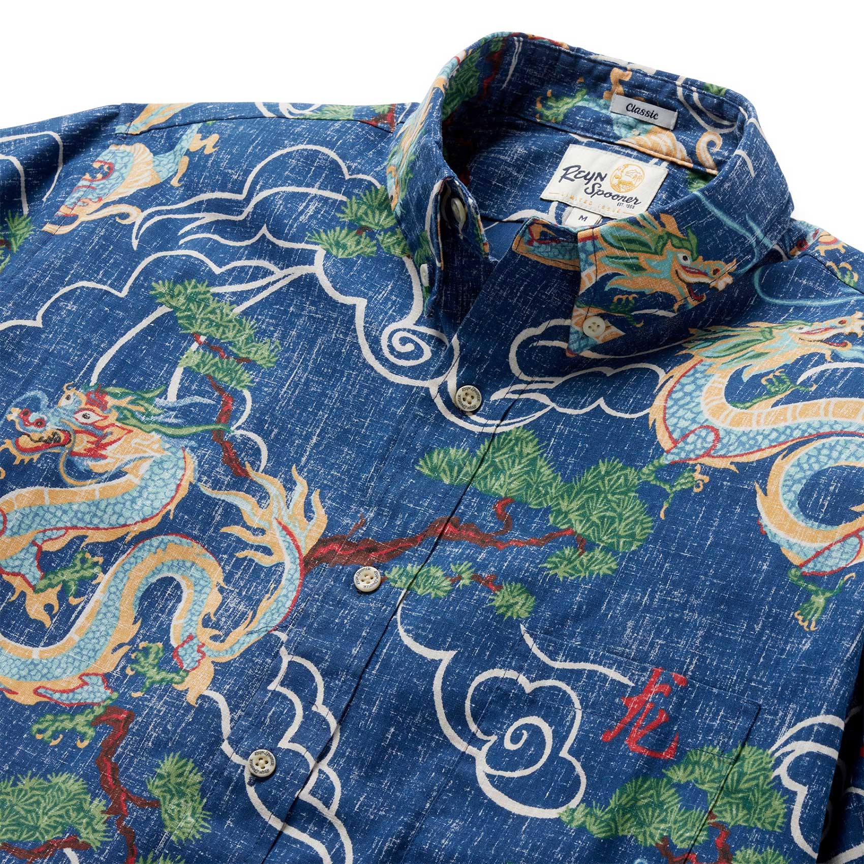 chinese dragon button up shirt