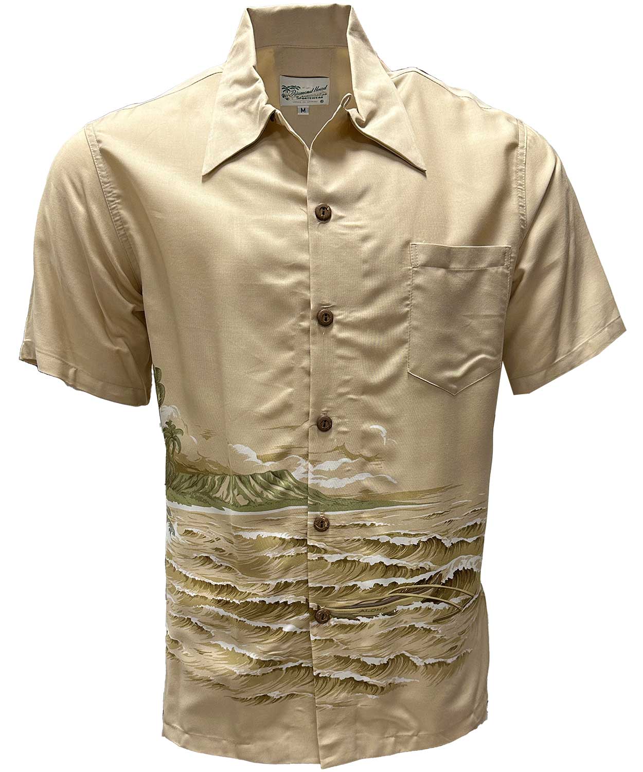 Diamond Head Sportswear Retro Kaimana Surf - Khaki | Aloha Shirt Shop