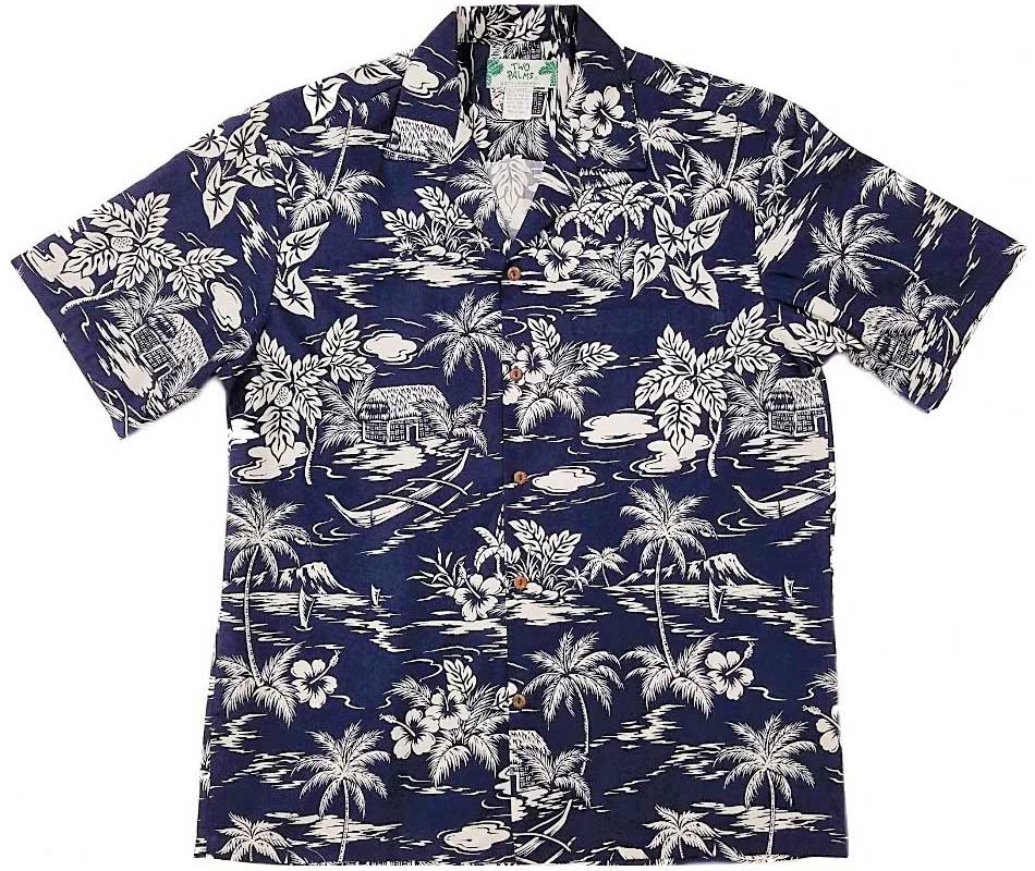 Two Palms Love Shack - Navy | Aloha Shirt Shop